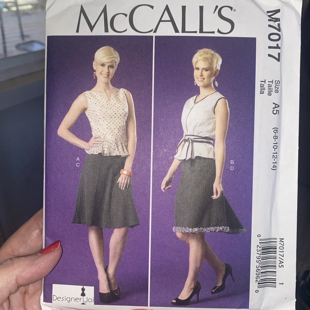 McCall's M7017 Misses Tops, Belt & Skirts Pattern - Size 6-14 Uncut